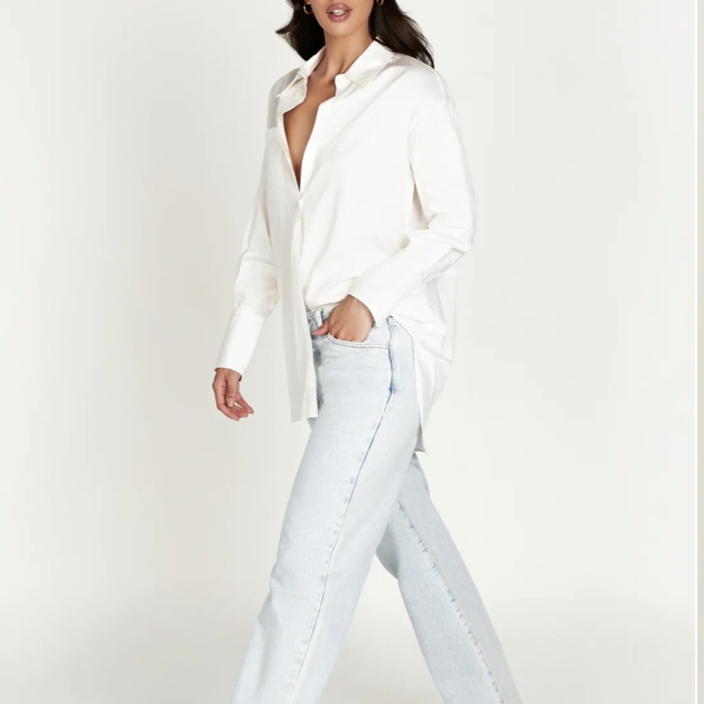 MESHKI Alexandra Oversized Button Up Shirt NWT